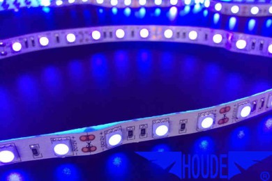 厂家批发LED灯带12V60珠裸板双面板不防水验钞专用5050单色紫光灯带